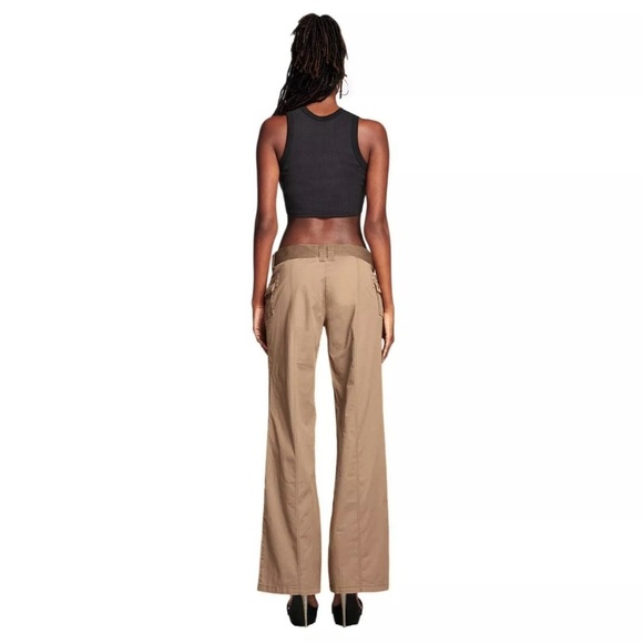 I.AM.GIA Womens Jordan Wide Leg Belted Pants Size Medium Tan Cotton Blend NWT - Picture 2 of 10